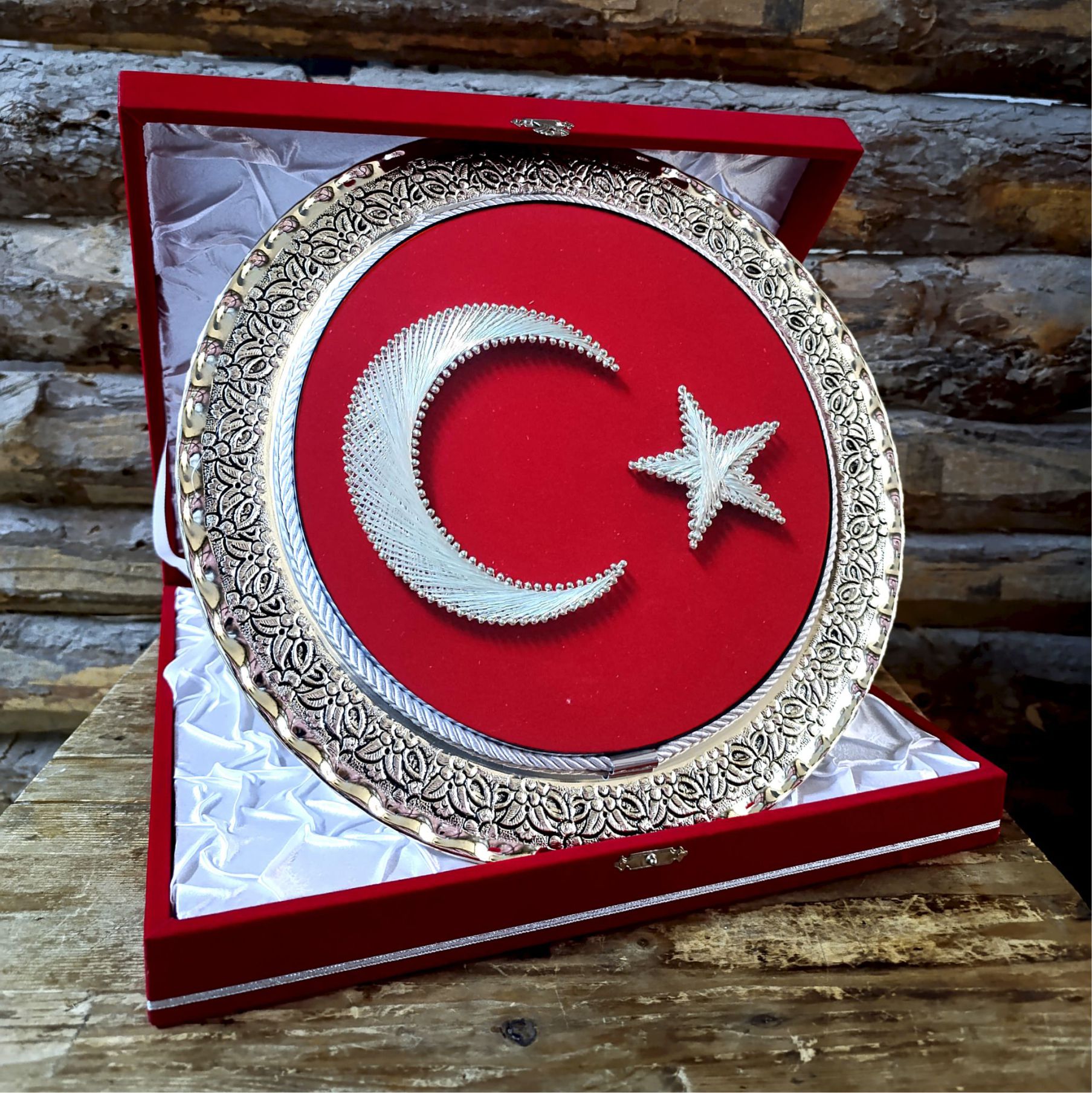 FİLOGRAFİ BAYRAK TABAK PLAKET (BÜYÜK BOY)