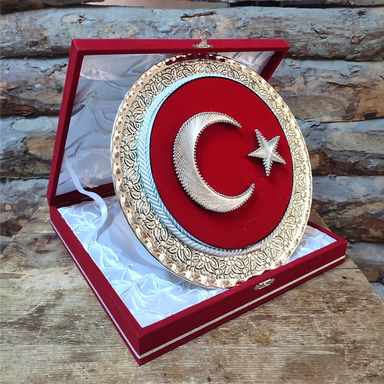 FİLOGRAFİ BAYRAK TABAK PLAKET (ORTA BOY)