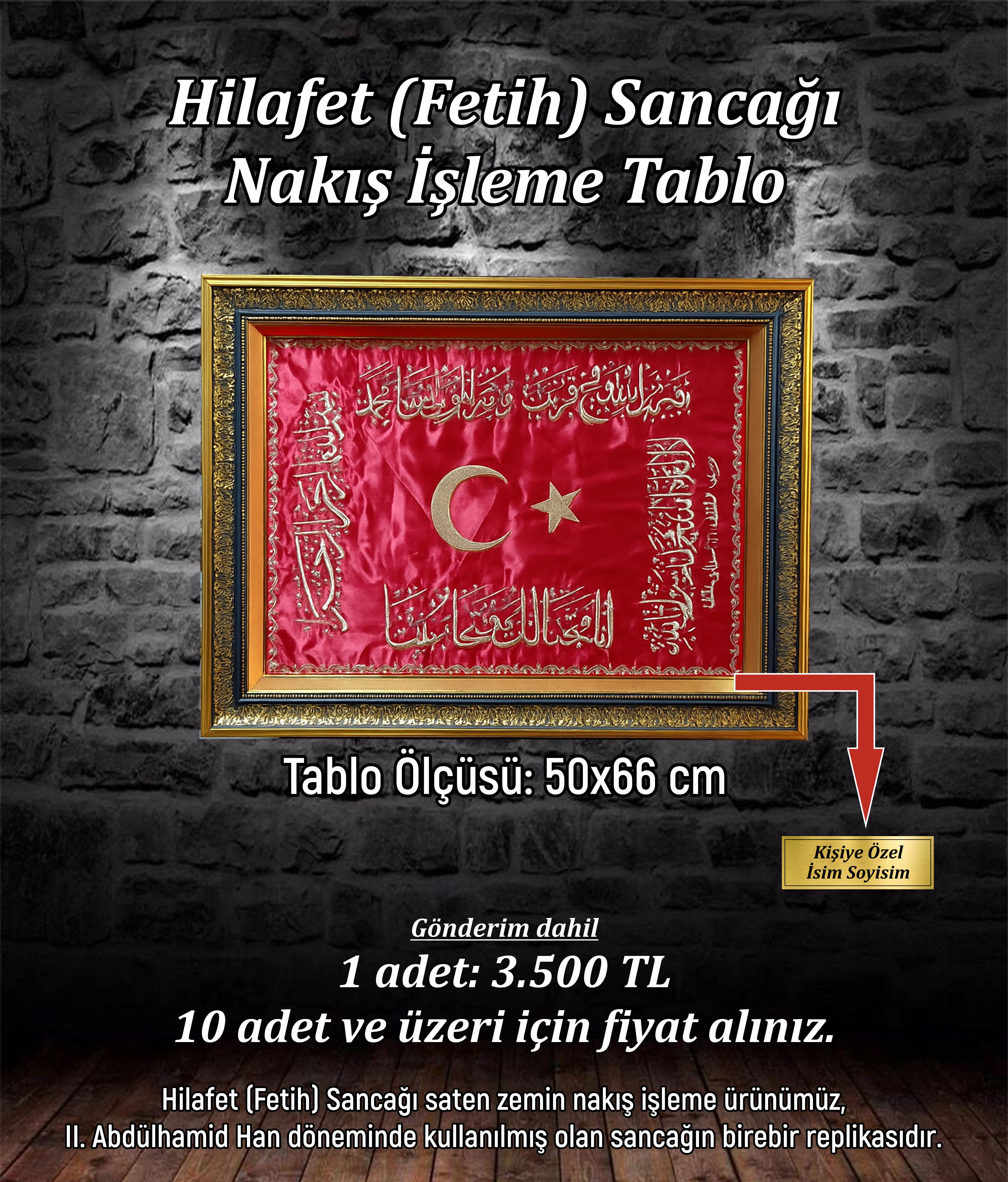 Hilafet (Fetih) Sancağı Nakış İşleme Tablo